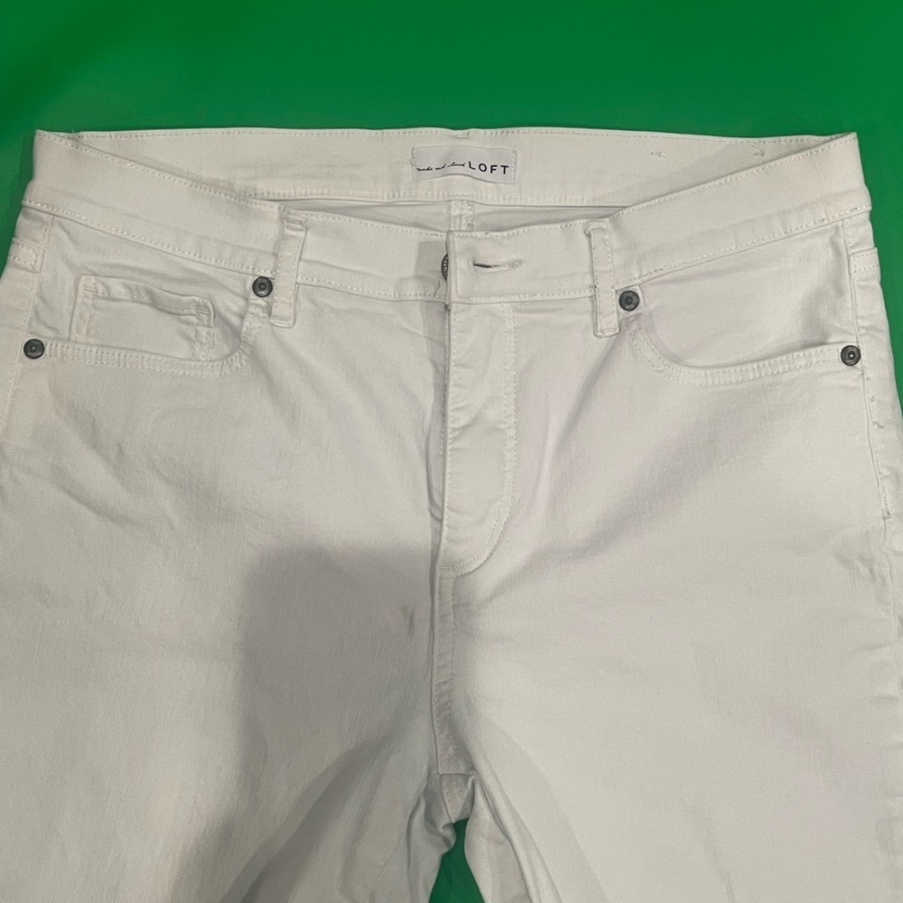 LOFT
White Jean Shorts Distressed Cut-Offs - Picture 8 of 10
